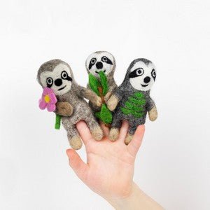 Felt Finger Puppet - Sloth - 3 Styles - Mockingbird on Broad