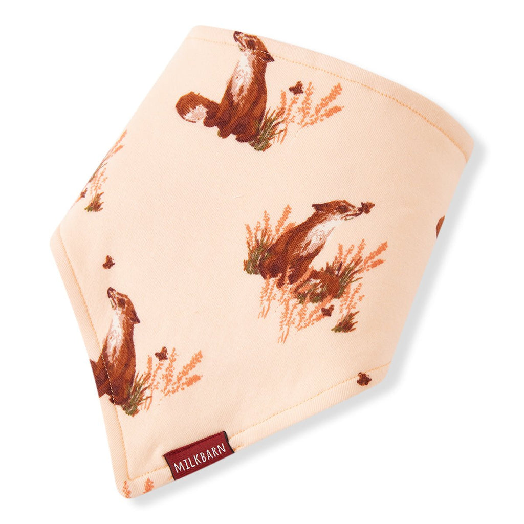 Milkbarn Kerchief Bib - Floral Fox - Mockingbird on Broad