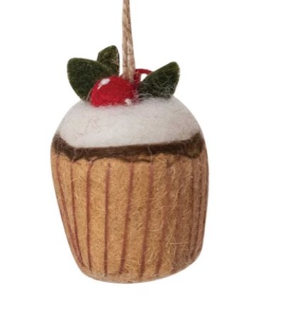 Handmade Wool Felt Cake Ornament, 3 Styles - Mockingbird on Broad