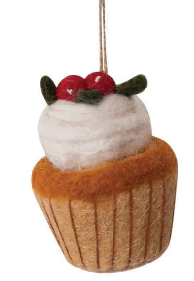 Handmade Wool Felt Cake Ornament, 3 Styles - Mockingbird on Broad