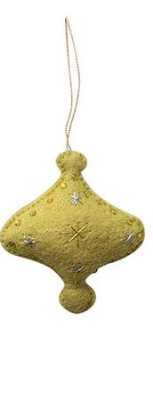 Handmade Wool Felt Ornament w/ Embroidery, Sequins & Beads - Mockingbird on Broad