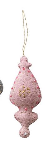 Handmade Wool Felt Ornament w/ Embroidery, Sequins & Beads - Mockingbird on Broad