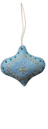 Handmade Wool Felt Ornament w/ Embroidery, Sequins & Beads - Mockingbird on Broad