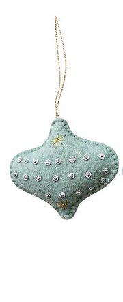 Handmade Wool Felt Ornament w/ Embroidery, Sequins & Beads - Mockingbird on Broad