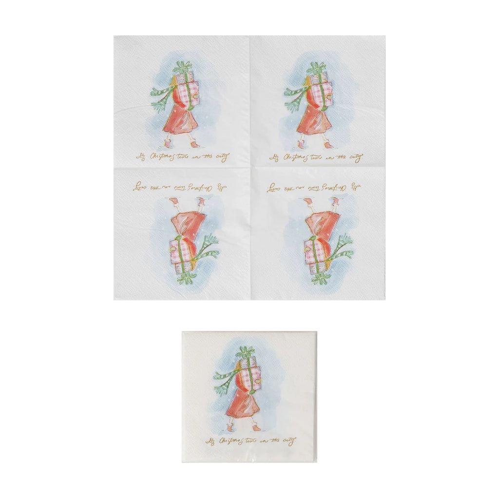 Holiday Cocktail Napkins - Holiday Shopper - Mockingbird on Broad