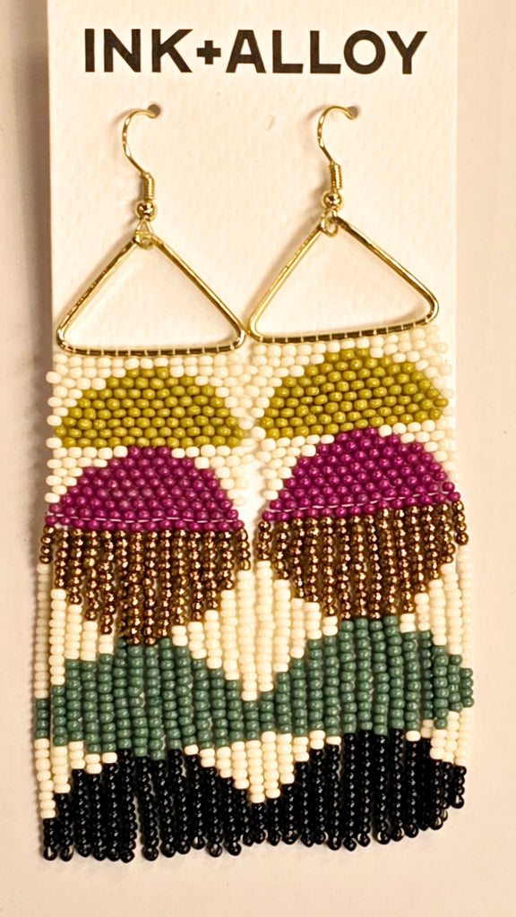 Ink + Alloy Earrings - Gloria - Muted Rainbow - Mockingbird on Broad