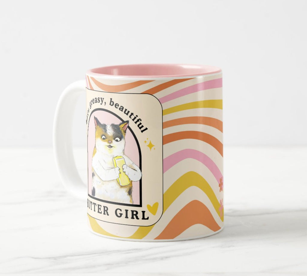 Mug | Easy, Greasy, Beautiful Butter Girl - Mockingbird on Broad