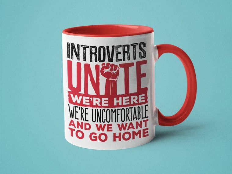 Mug - Introverts Unite We're Here We're Uncomfortable - Mockingbird on Broad