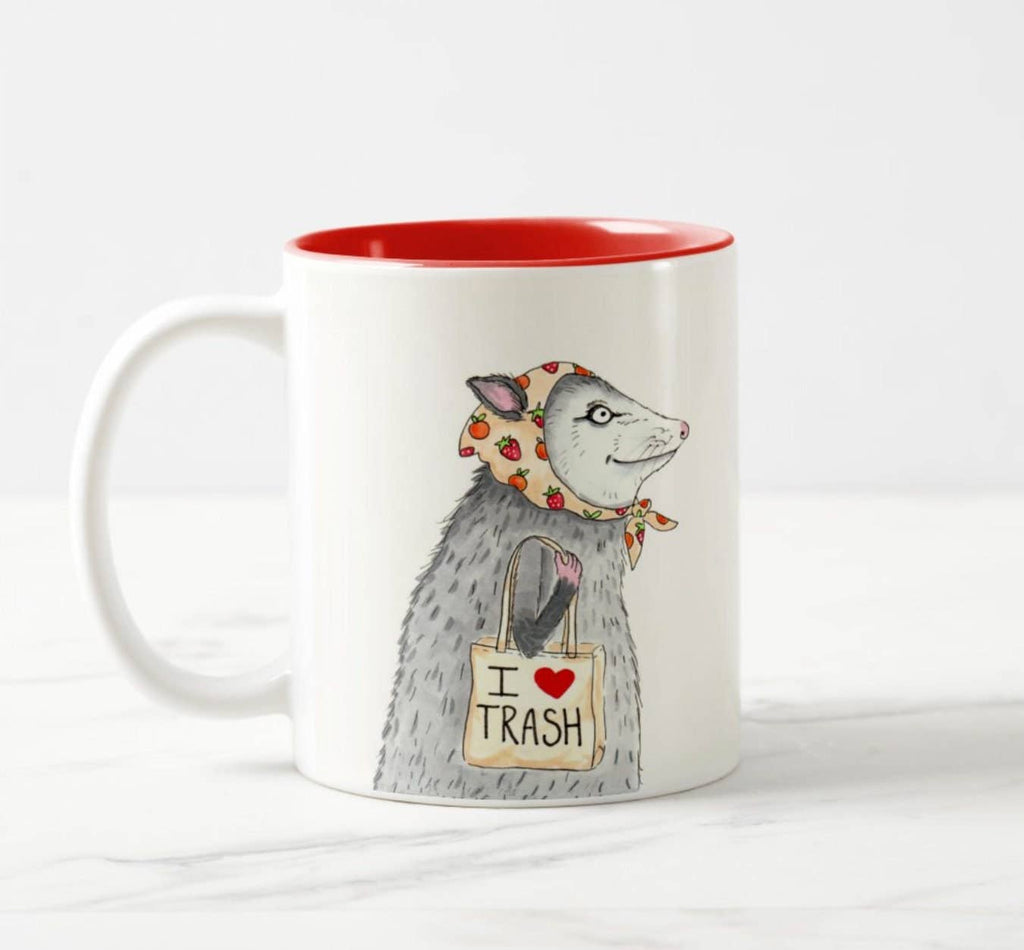 Mug | Possum With Fruit Kerchief and Shopping Tote - Mockingbird on Broad