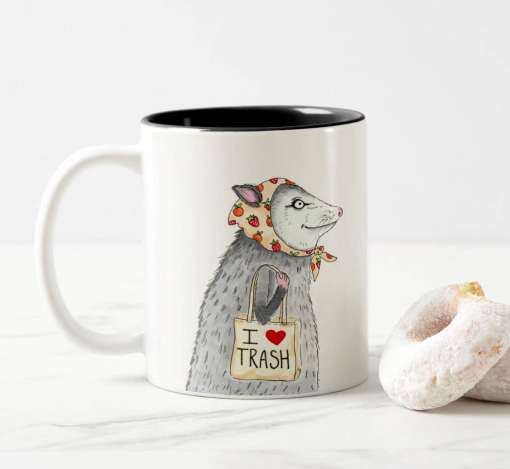 Mug | Possum With Fruit Kerchief and Shopping Tote - Mockingbird on Broad