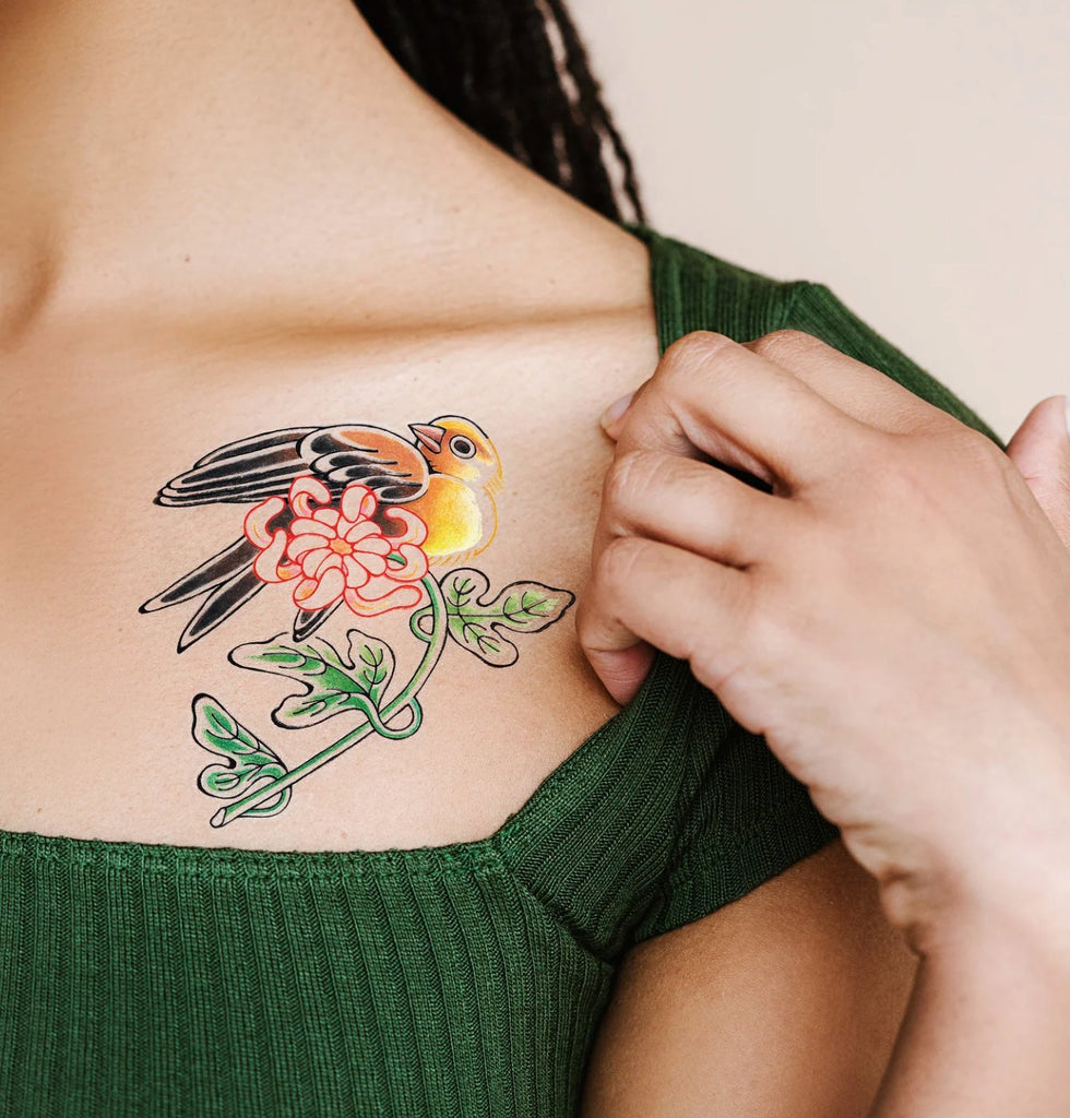 Tattly Temporary Tattoo - Noble Bird - Mockingbird on Broad