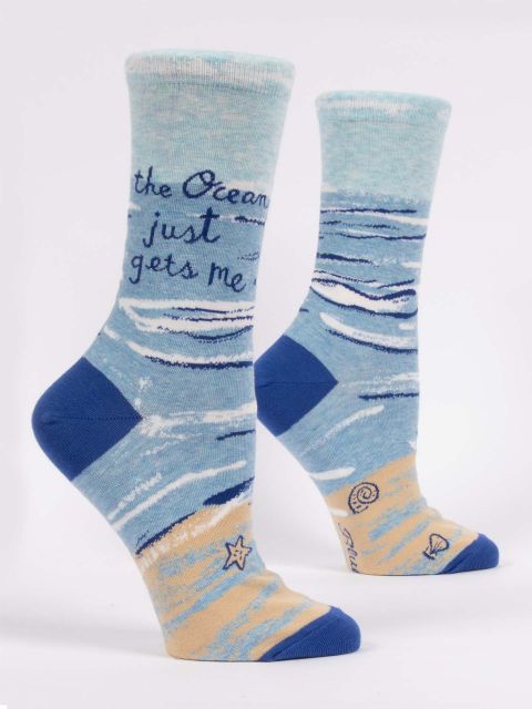 Crew Socks - Ocean Gets Me - Mockingbird on Broad