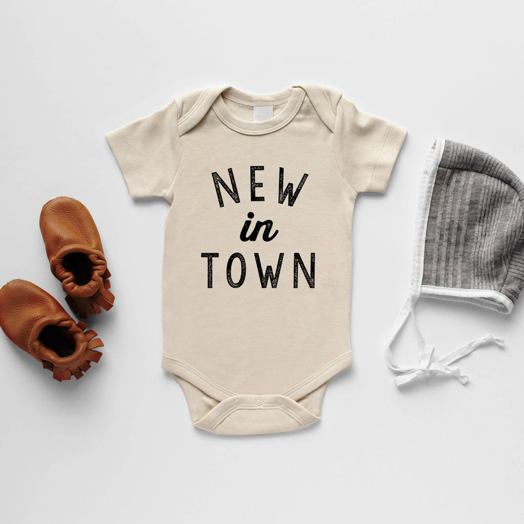 Organic Baby Bodysuit - New In Town - Mockingbird on Broad