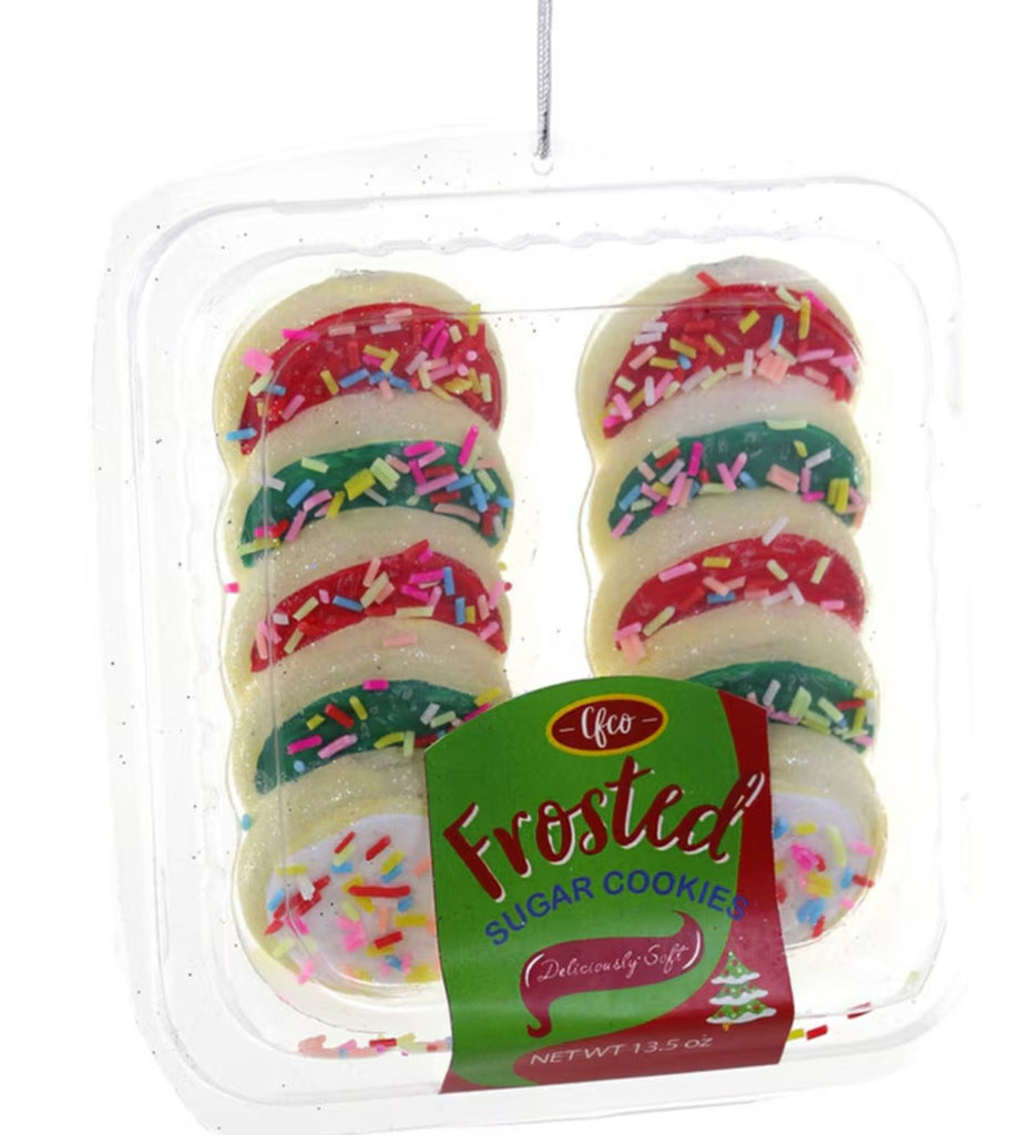 Ornament - 10 Pack of Frosted Sugar Cookies with Green & Red Frosting - Mockingbird on Broad