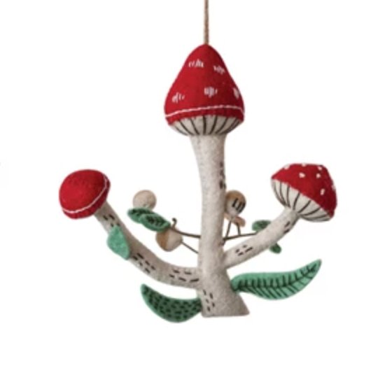 Ornament - Felt Mushrooms - Mockingbird on Broad