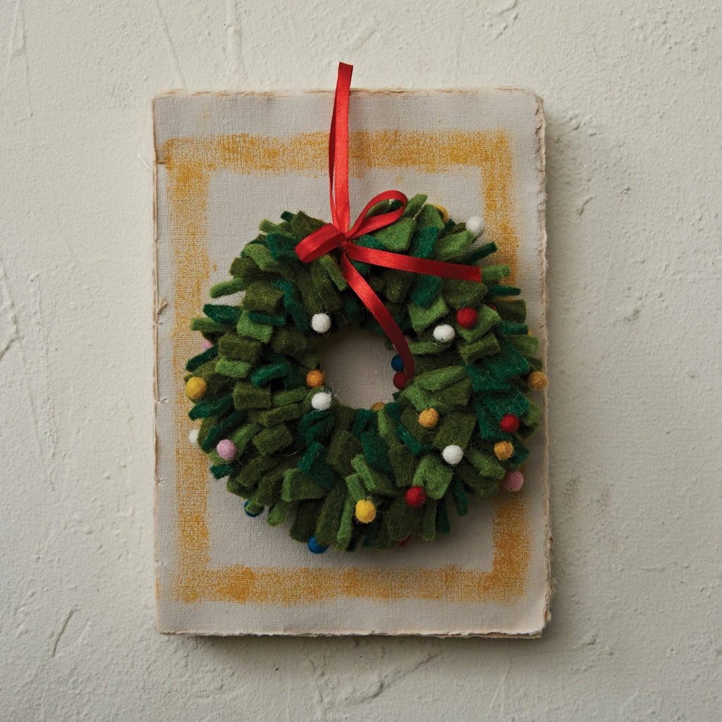 Ornament - Felt Wreath - Mockingbird on Broad