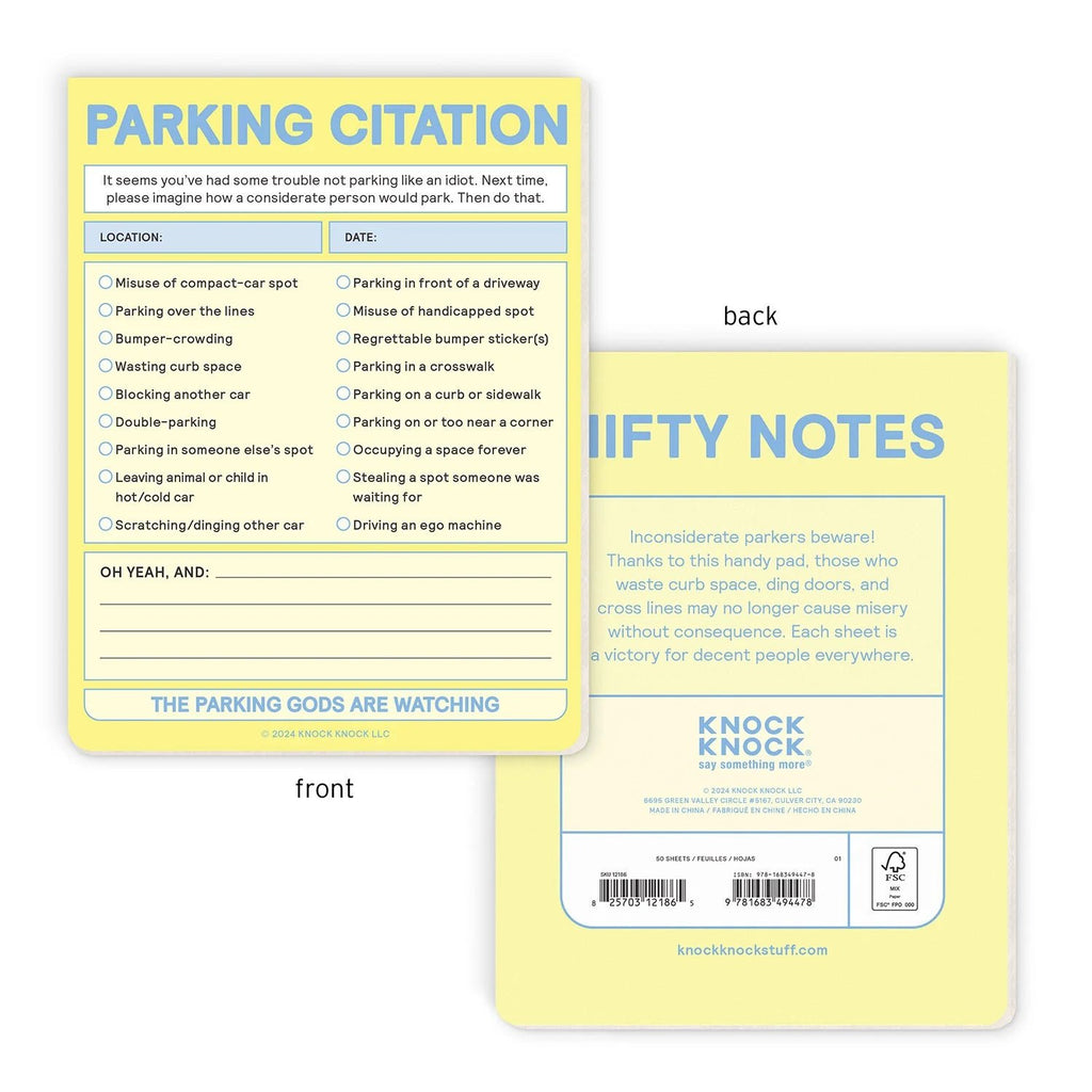 Parking Citation Notepad - Mockingbird on Broad