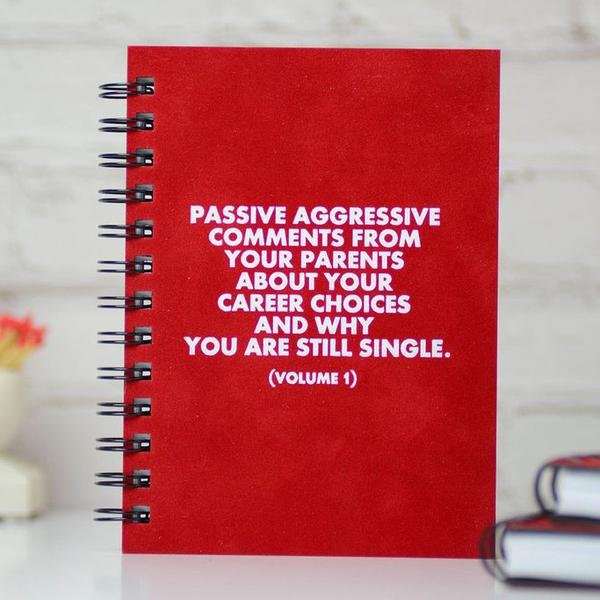 Letter Pressed Journal - Passive Aggressive Comments From Your Parents - Mockingbird on Broad