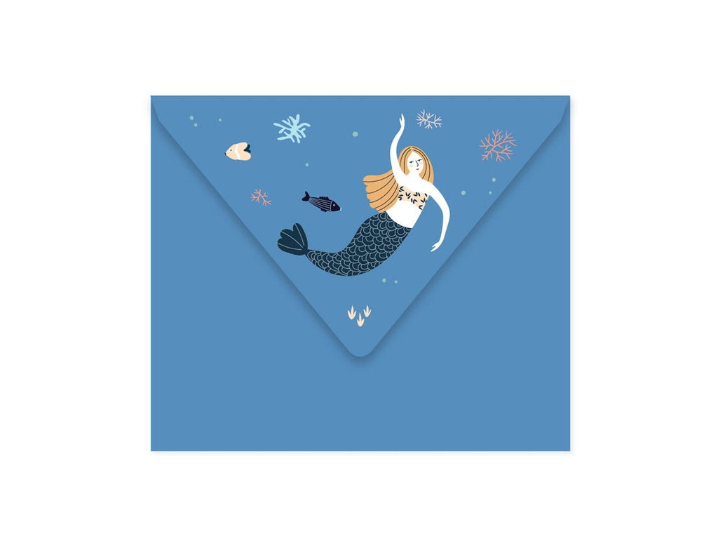 Pop Up Card - Blue Mermaid - Mockingbird on Broad