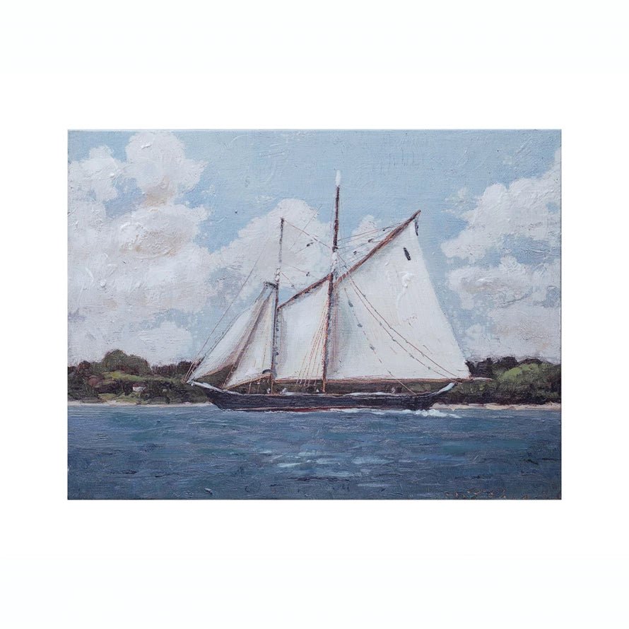 Hand-Painted Canvas with Sailboat - Mockingbird on Broad