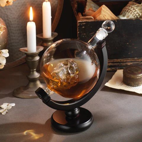 Skull Decanter with Wood Base - Mockingbird on Broad