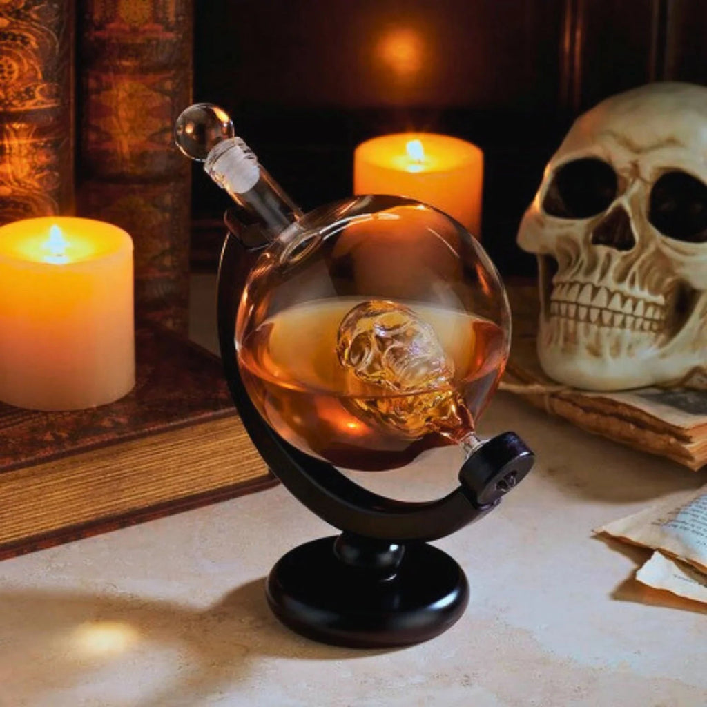 Skull Decanter with Wood Base - Mockingbird on Broad