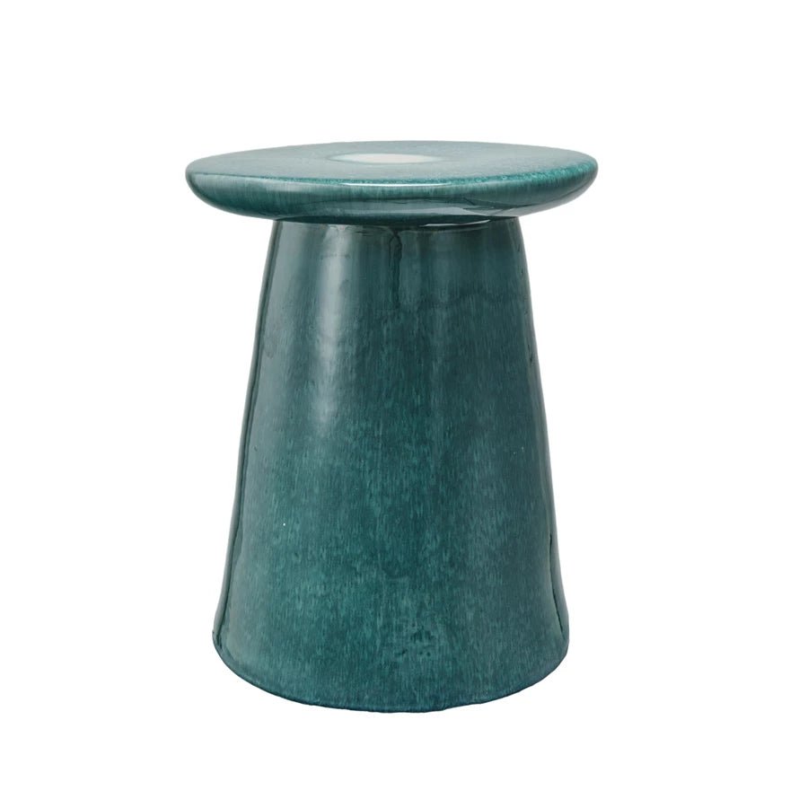 Stoneware Table/Stool, Teal (Each One Will Vary) - Mockingbird on Broad