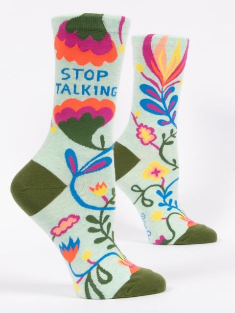 Crew Sock - Stop Talking - Mockingbird on Broad