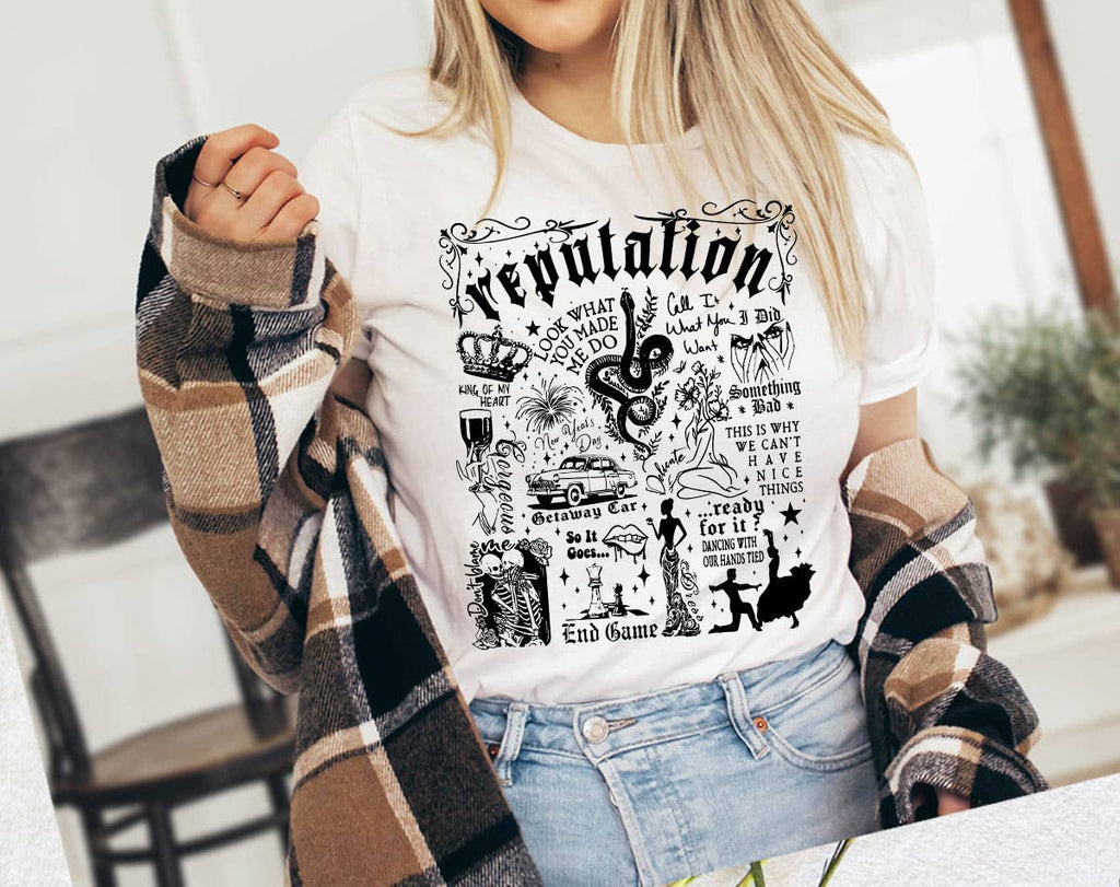 T Shirt - Taylor Swift Reputation Collage - Mockingbird on Broad