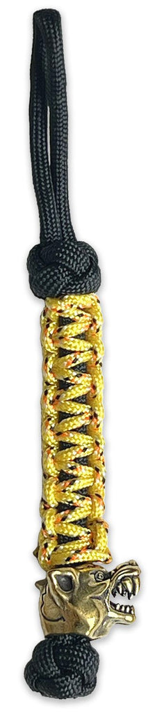 Tactical Lanyard - Yellow Gold w/ Brass Wolf - Mockingbird on Broad