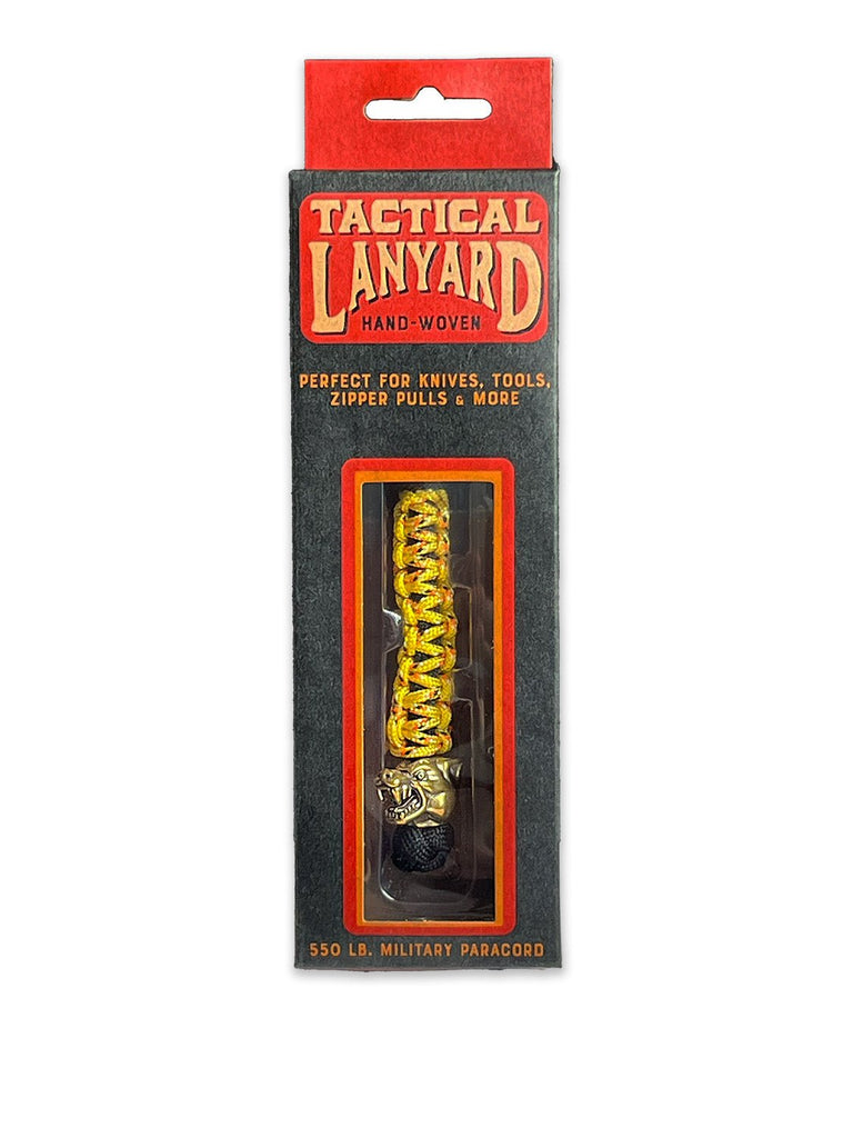 Tactical Lanyard - Yellow Gold w/ Brass Wolf - Mockingbird on Broad