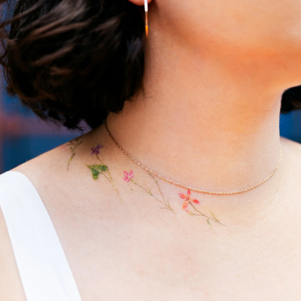 Tattly Temporary Tattoo - Petite Floral - Mockingbird on Broad