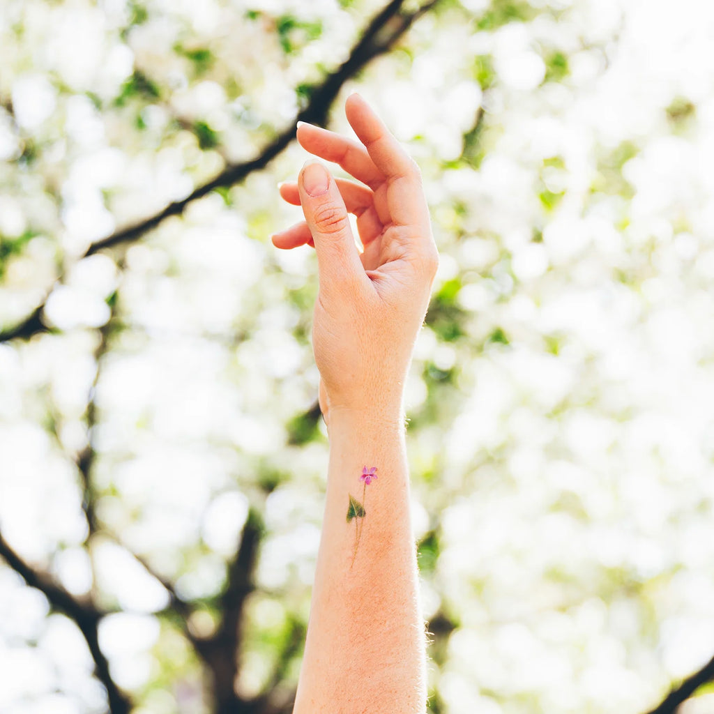 Tattly Temporary Tattoo - Petite Floral - Mockingbird on Broad