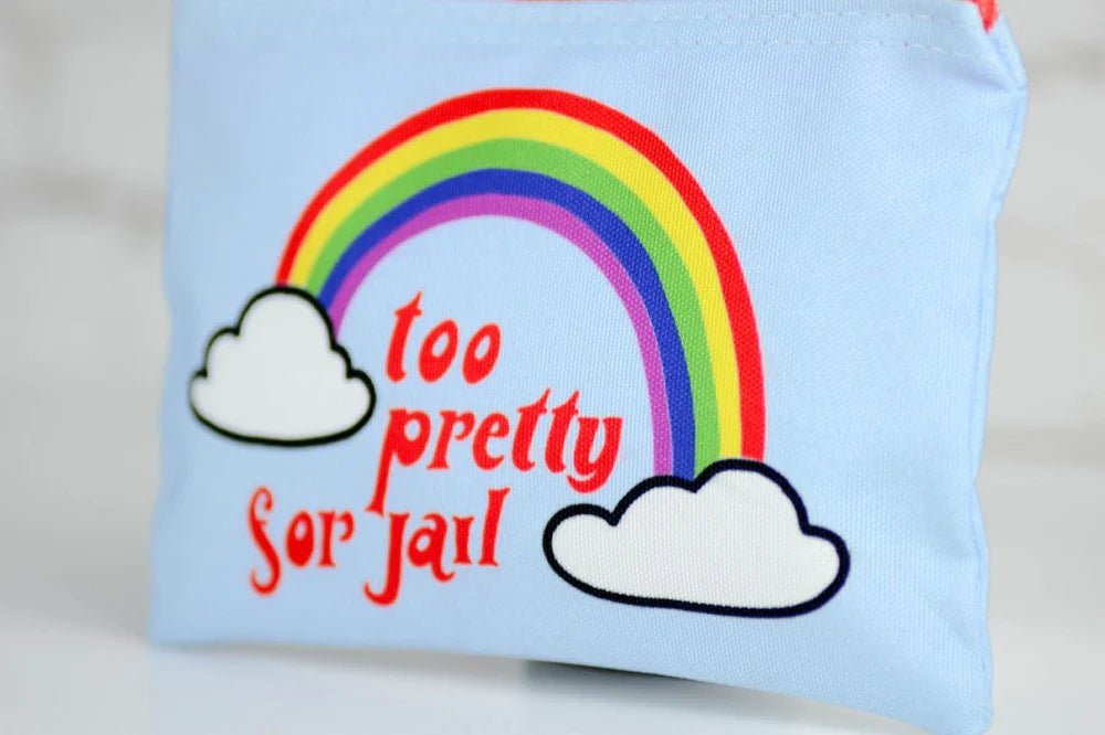Zip Pouch - "Too Pretty For Jail" - Mockingbird on Broad