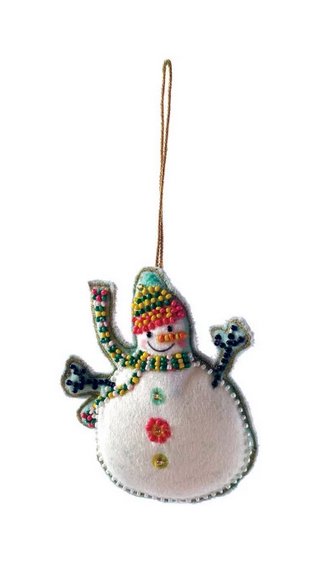 Velvet Snowman Ornament - Mockingbird on Broad