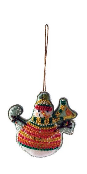 Velvet Snowman Ornament - Mockingbird on Broad