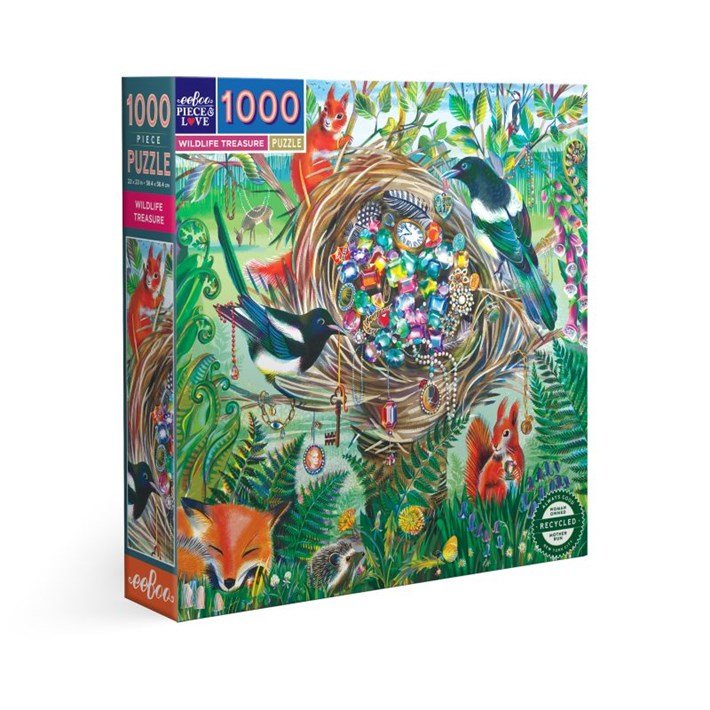 eeboo Puzzle - Wildlife Treasure - 1000 Piece - Mockingbird on Broad