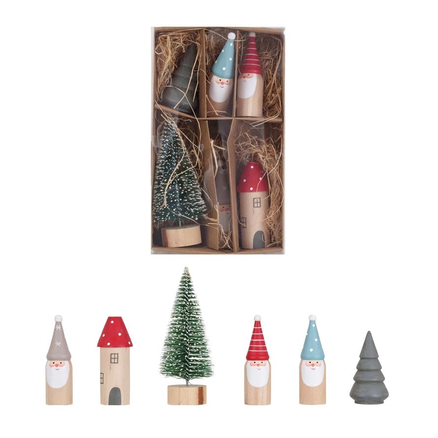 Wooden Christmas Figurine Set - Mockingbird on Broad