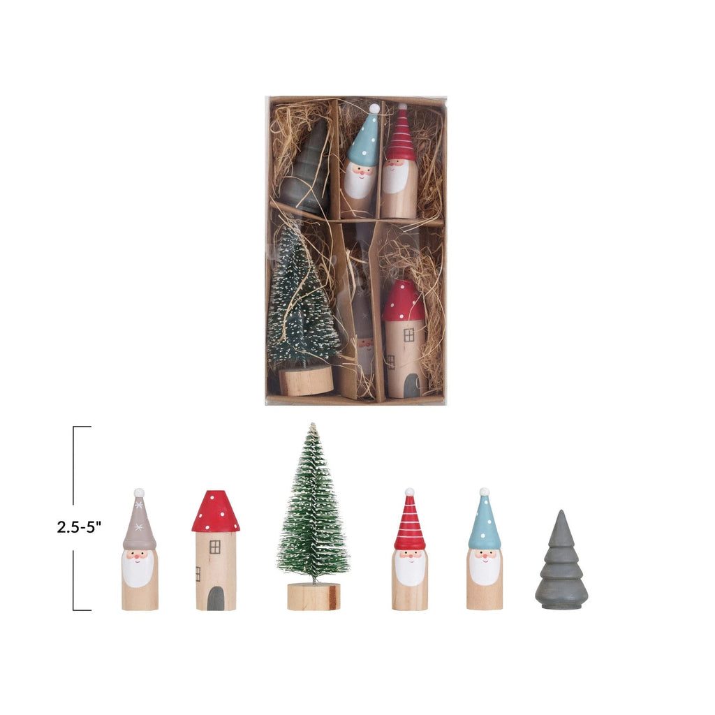 Wooden Christmas Figurine Set - Mockingbird on Broad