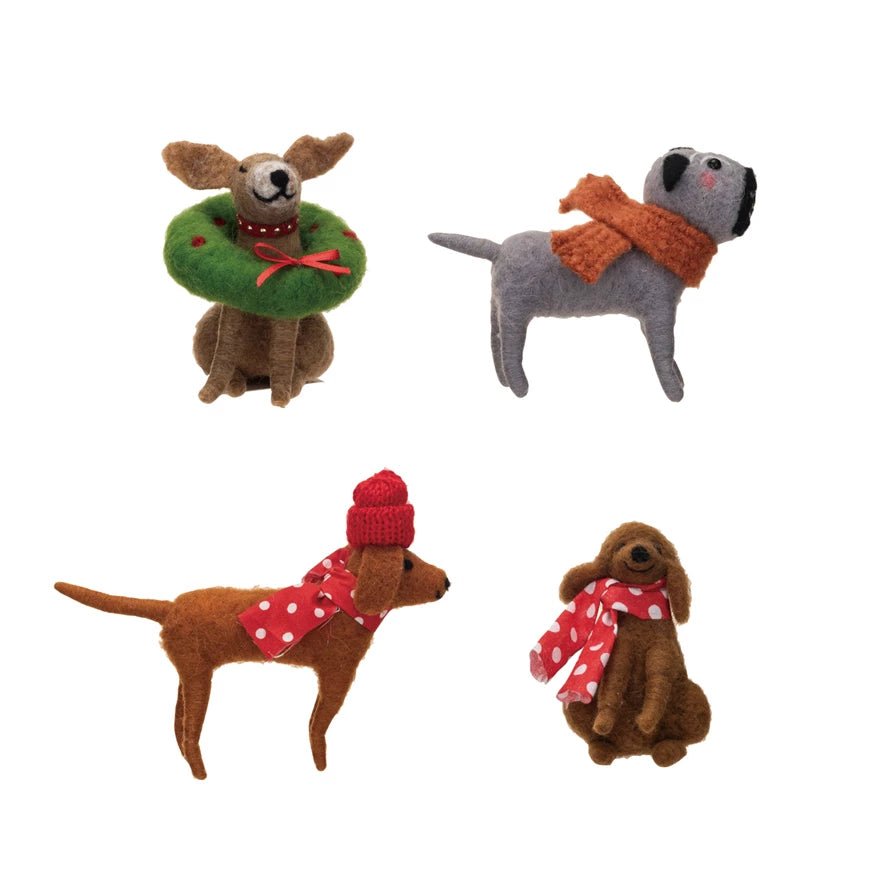 Wool Felt Christmas Dog, 4 Styles - Mockingbird on Broad