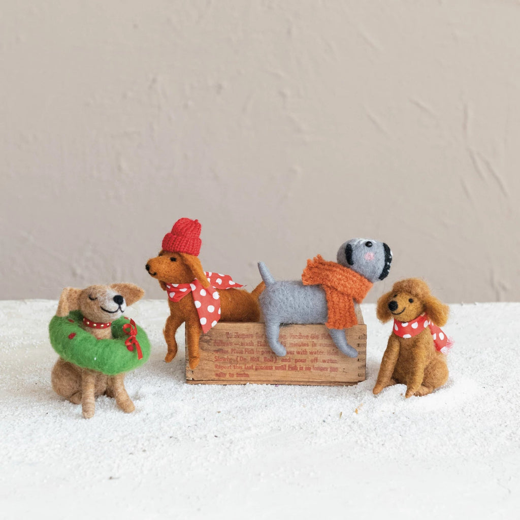 Wool Felt Christmas Dog, 4 Styles - Mockingbird on Broad