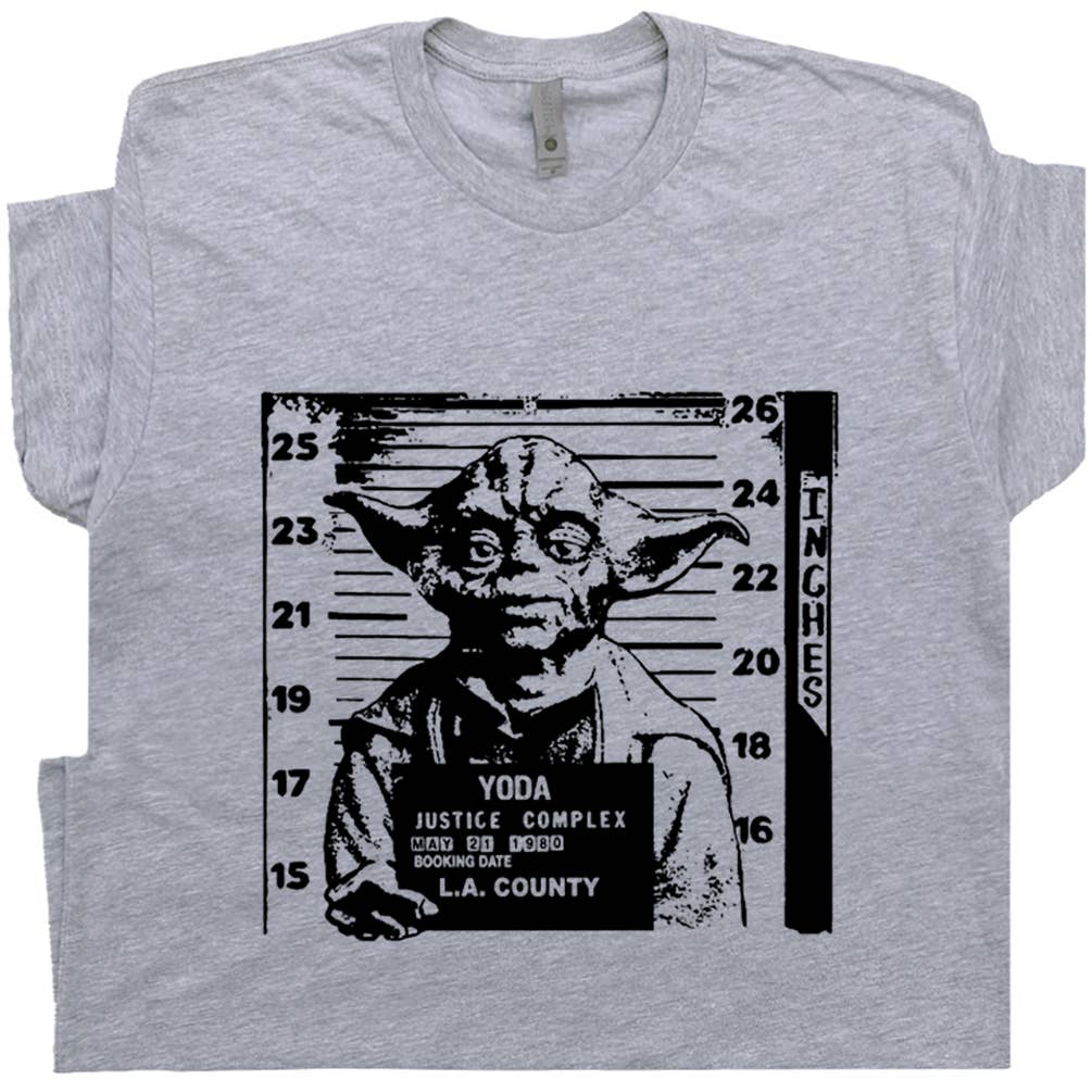 Yoda Mugshot Shirt Star Wars Theme Funny Retro 80s Vintage: M - Mockingbird on Broad