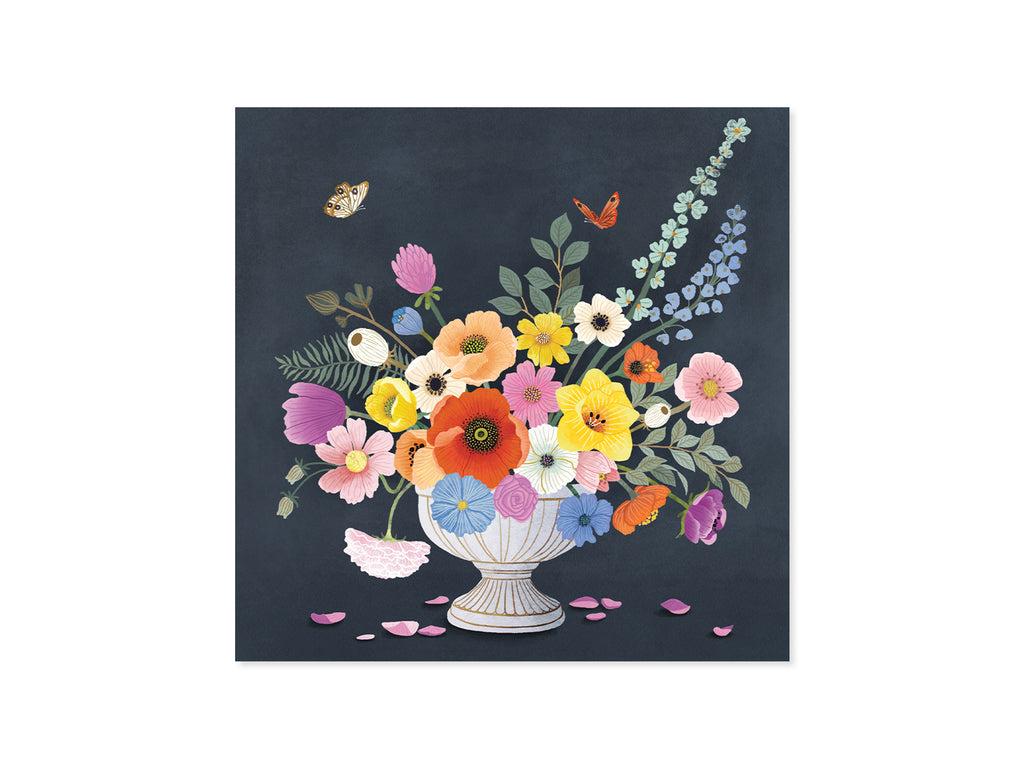 Pop Up Card - Baroque Dark Floral - Mockingbird on Broad