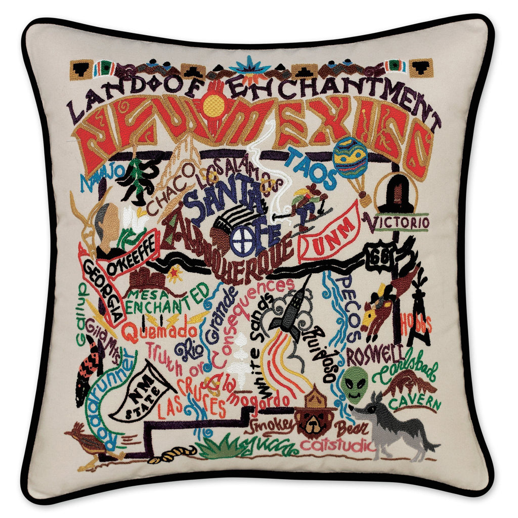 catstudio - New Mexico Pillow - Mockingbird on Broad
Capturing the essence of a place, each of our geography collection pillows is EMBROIDERED by HAND on 100% organic cotton.