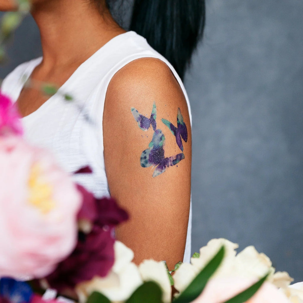 Tattly Temporary Tattoo - Aqua Butterfly - Mockingbird on Broad