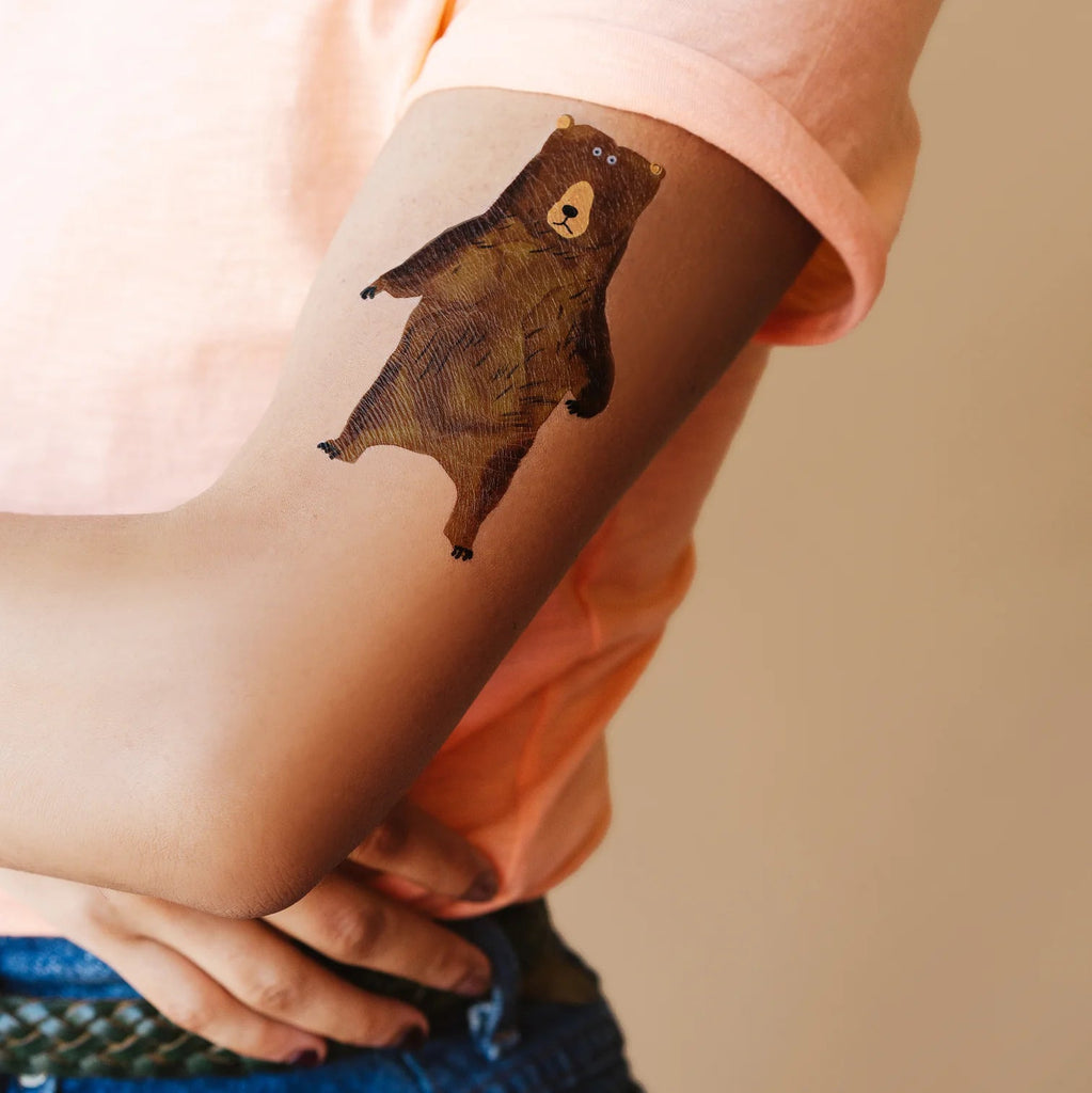 Tattly Temporary Tattoo - Bear Stare - Mockingbird on Broad